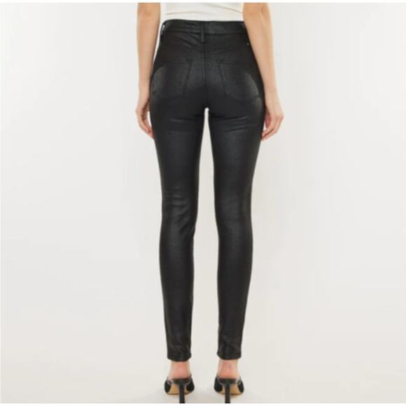 KanCan Jeans Carly Black Faux Leather Super Skinny Pants – Size 3/25 - Picture 2 of 15